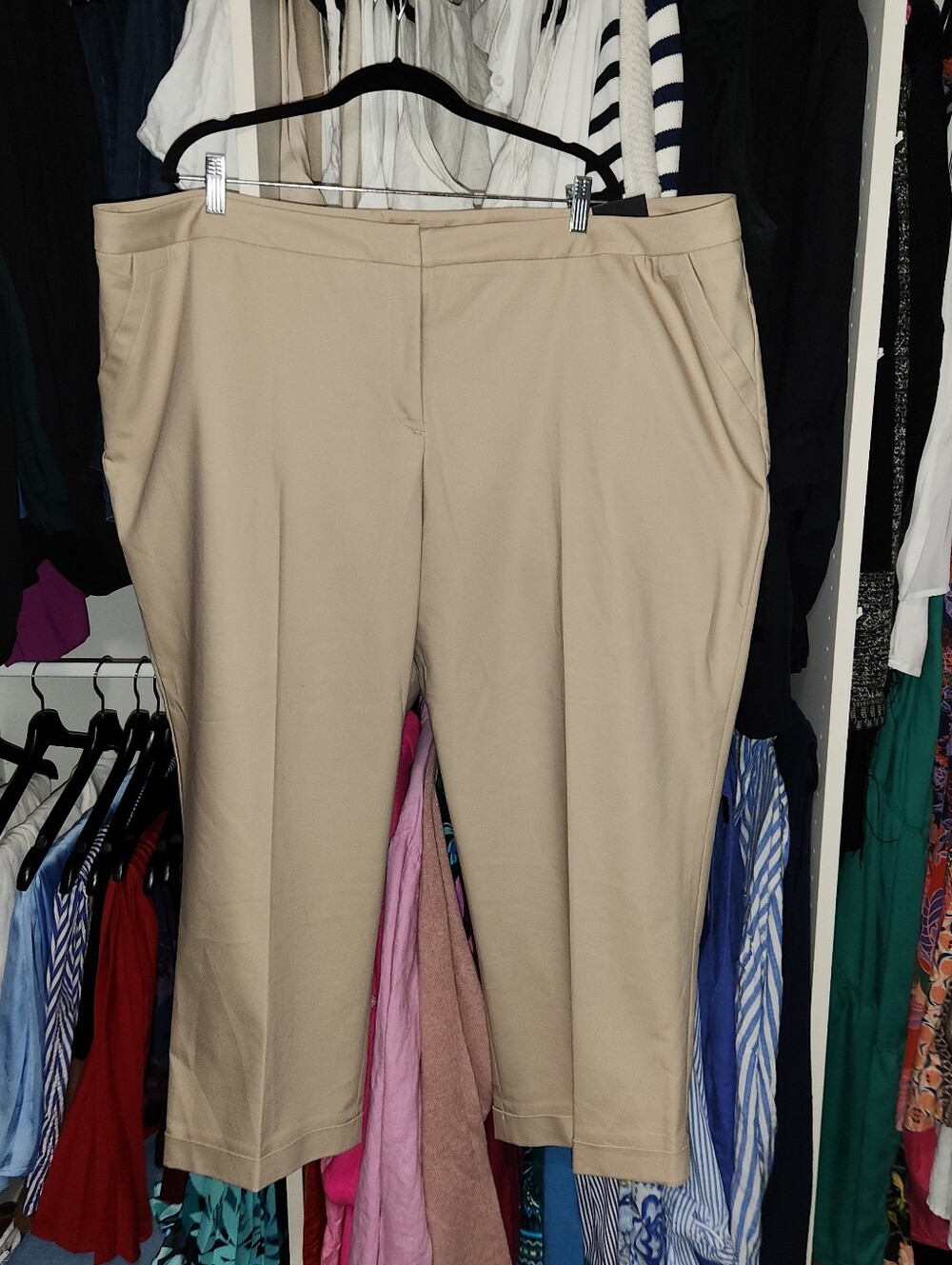 Lane Bryant The Lena Curvy Fit Crop Beige Trouser Dress Pants 28